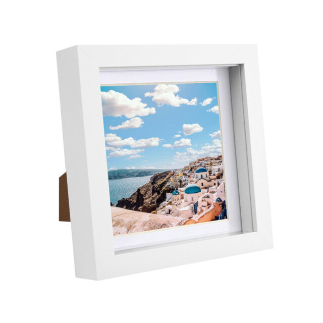 "Nicola Spring - 6"" x 6"" White 3D Box Photo Frame"