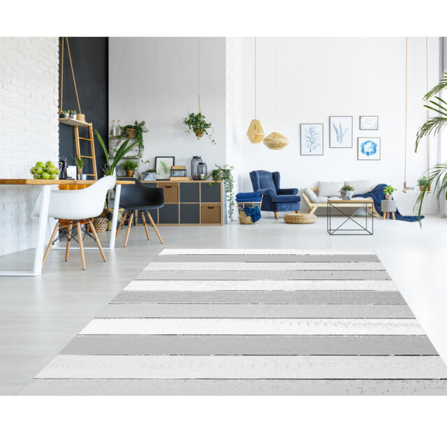 Helmer Vinyl Machine Printed Area Rug