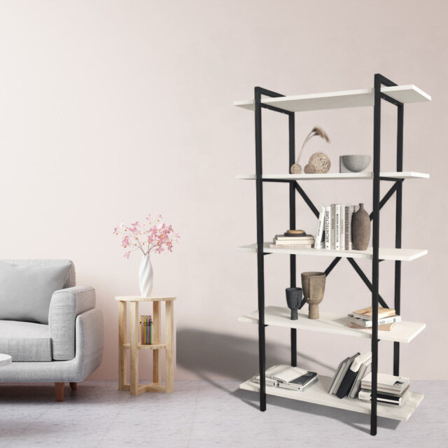Aicen 159.6cm H x 90cm W Metal Bookcase