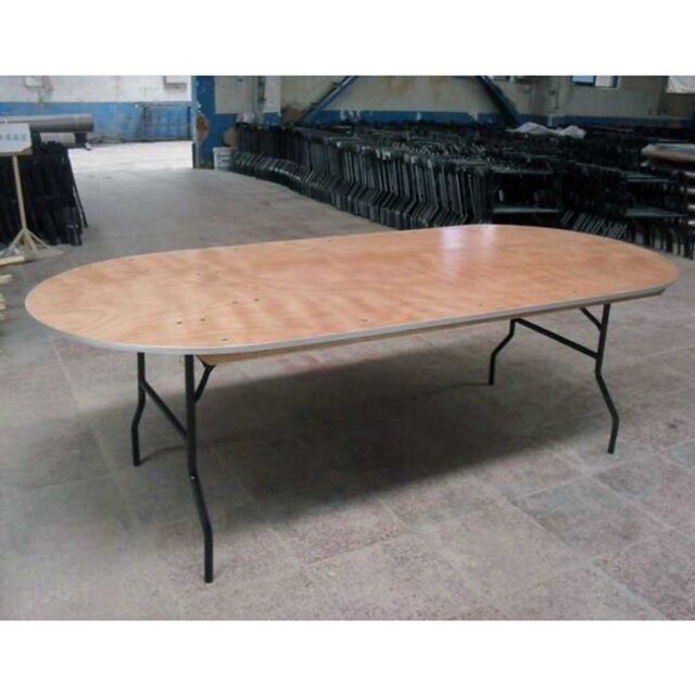 Oval Metal Base Dining Table