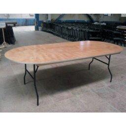 Oval Metal Base Dining Table