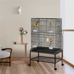 134.5Cm Steel Flat Top Floor Bird Cage with Wheels