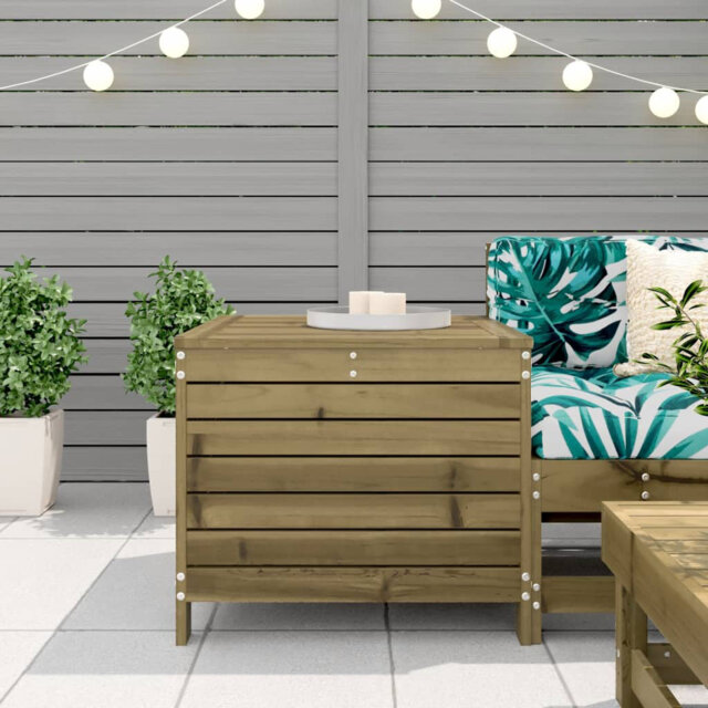 Pevensey Rectangular Solid Wood Outdoor Side Table - 63.5 cm W 62 cm D