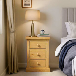 Chunky 39cm W Solid Wood Bedside Table