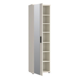 Canonero Modern, 1-door shoe cabinet with floorlength mirror, engineered wood, beige, 50.2 cm W x 179.1 cm H x 34.8 cm D