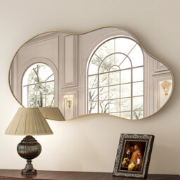 Asymmetrical Metal Framed Wall Accent Mirror