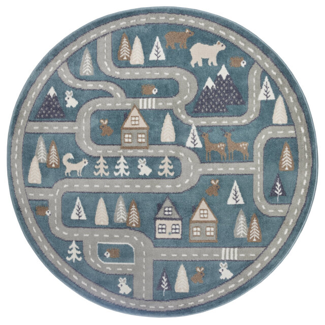 Adventures Children Teal Rug