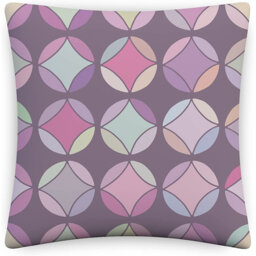 Indoor / Outdoor Geometric Purple Square Cushion Cover