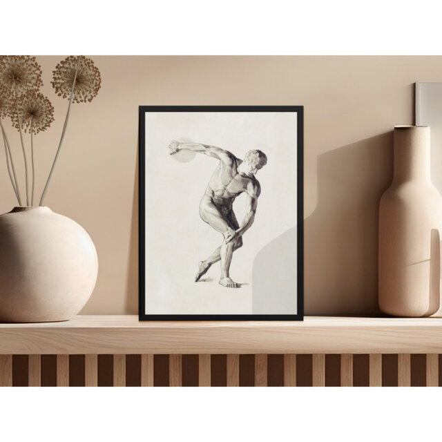 Discus Thrower Sketch Artwork Home Decor Wall Art Framed Poster
