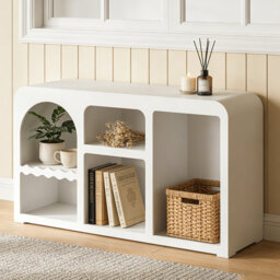 White Sideboard Console Table Display Cabinet Bookcase 120cm