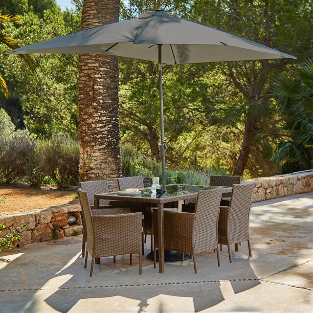 Ahmid Outdoor Dining Set for 6 People, 150 cm L Rectangle Table – Perfect for Patios & Gardens