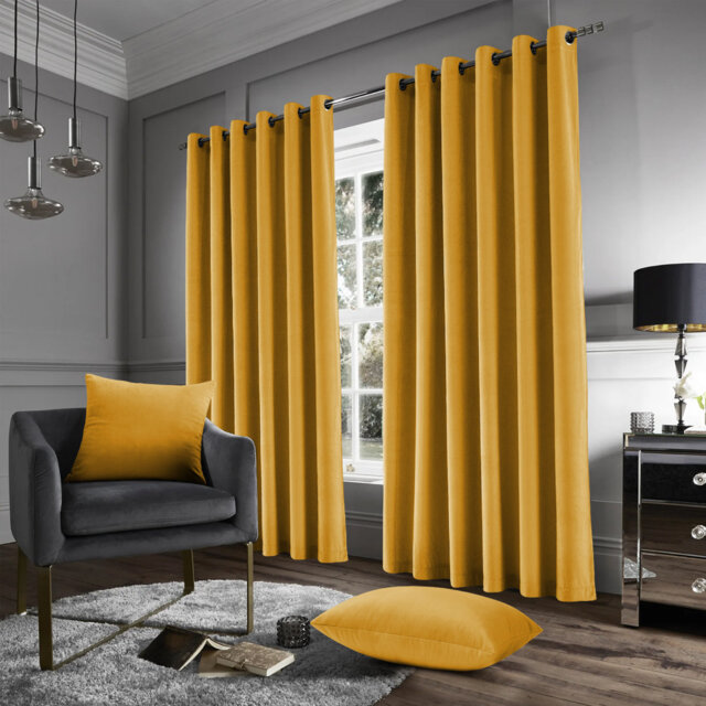 Stockholm Heavy Crushed Velvet Eyelet Sheer Curtains