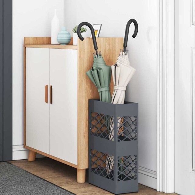 Umbrella Stand With Storage 28 X 12 X 41 Cm Steel