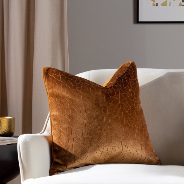 Malans Geometric Orange Square Cushion