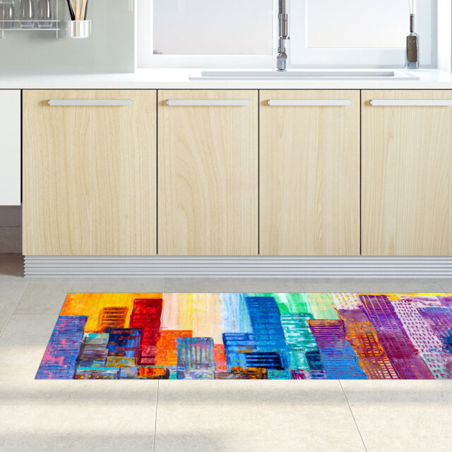 Georginia Abstract Machine Woven Blue Area Rug