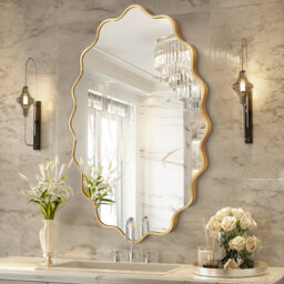 Elegant Oval Wavy Wall Mirror â Modern Decorative Mirror For Living Room, Bedroom, Bathroom, Or Entryway â Stylish Home DÃ©cor Accent
