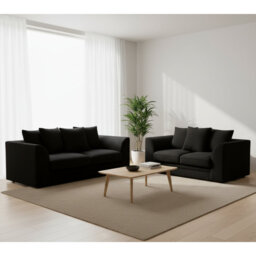 Two Piece 3 and 2 Seater Jumbo Cord Fabric Sofa Set