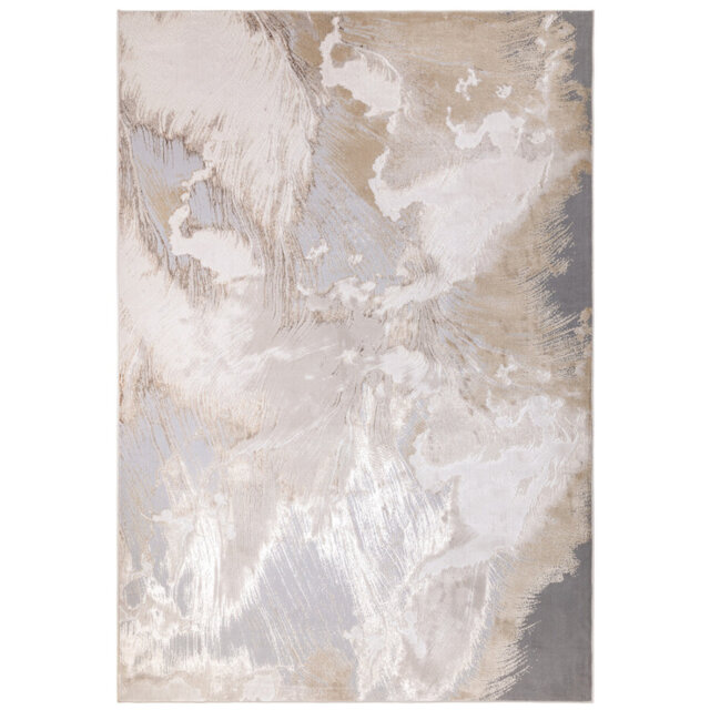 Beige Abstract ,Luxurious Modern Easy To Clean Rug For Bedroom & Living Room
