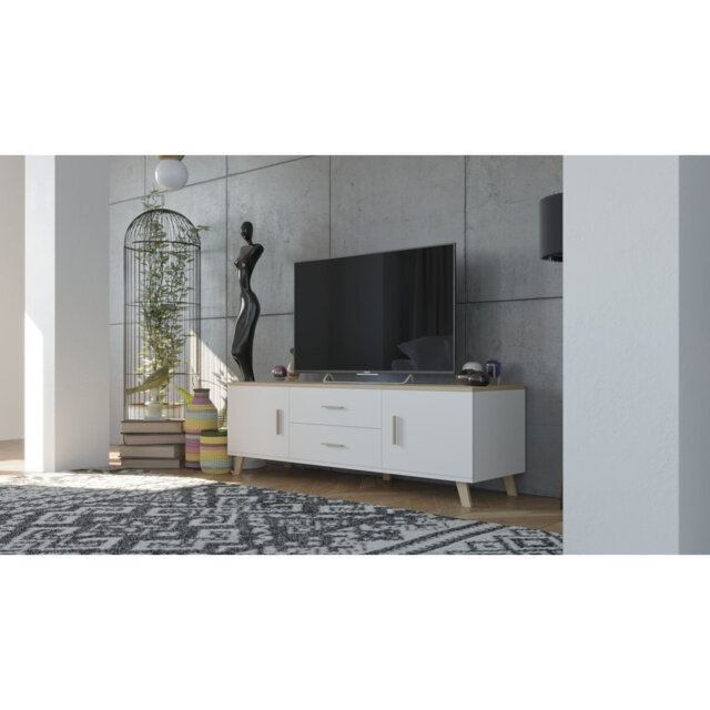 "Horton TV Stand for TVs up to 88"" with Fireplace Included"