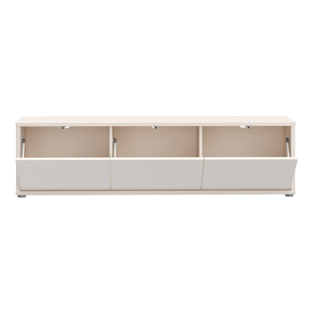 Modern 3-door TV unit, engineered wood, terrakotta, 154.2 cm W x 41.5 cm H x 34.9 cm D