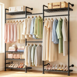 220cm Adjustable Wall Mounted Clothes Rack