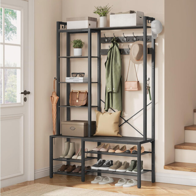 Hall Tree 120cm Wide with Bench and Shoe Storage