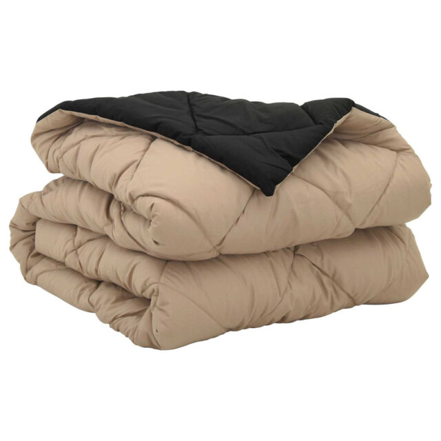 Summer Duvet Black And Taupe 240 X 260 Cm Microfiber