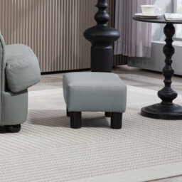 Bernece 40cm Wide Faux Leather Solid Colour Footstool Ottoman