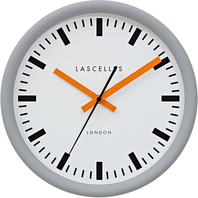 Sync Swiss Grey Station Clock with Hands 30cm
