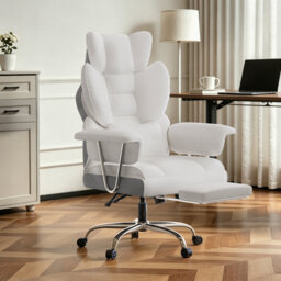 Ergonomic High Back Executive Office Chair with Retractable Footrest, Lumbar Support and Adjustable Height