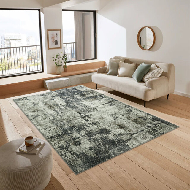 Contemporary Abstract Cashmere Rug – Cozy Plush Area Rug For Home Décor