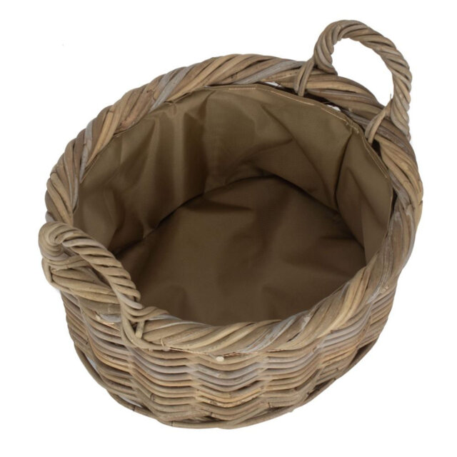 Lugowe Rattan Log Carrier Basket with Lining