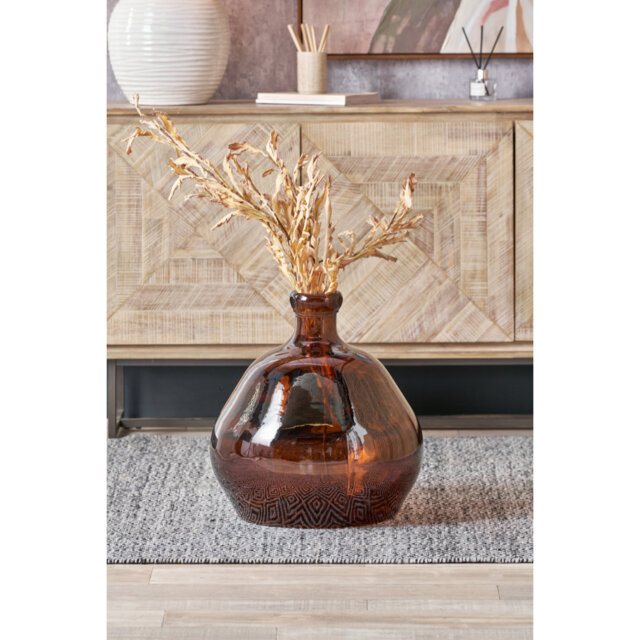 Orange Organic Shaped Recycled Glass Vase