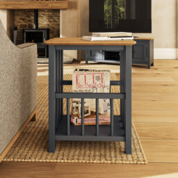 Daris Magazine Rack / Turntable Stand With Vinyl Record Storage. Solid Oak. Fully Assembled.