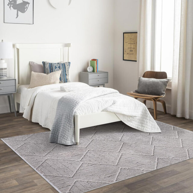 Beautiful Fluffy Area Rugs Soft Living Room Carpets Low Pile Bedroom Rug Non Slip Floor Mat - JL002