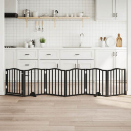 Archie & Oscar Dog Gate With Door Foldable 6 Panels 480 Cm Poplar Wood