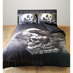 POES RAVEN ALCHEMY GOTHIC Aayan Black White 144 TC Duvet Cover Set