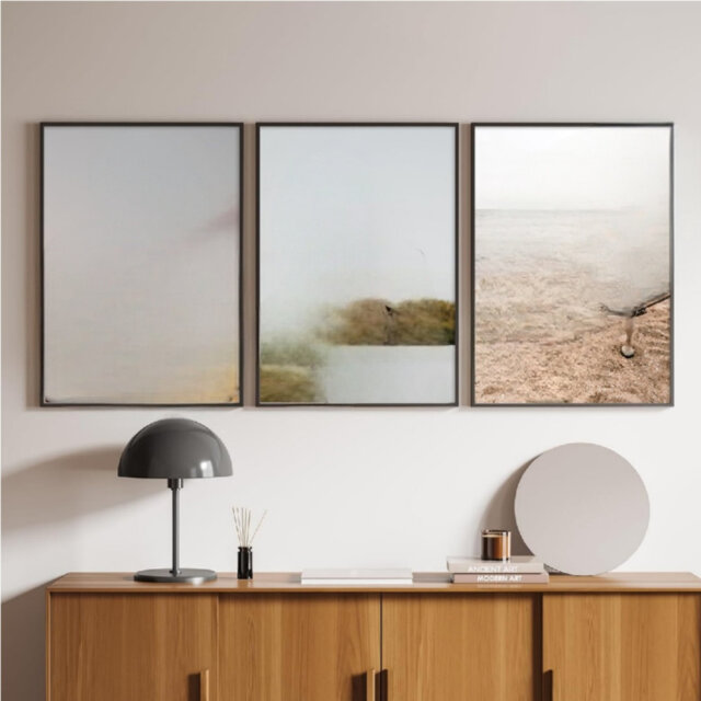 Modern Set of 3 30 x 45 cm Picture Frame with Acrylic Glass for Hanging and Display Black
