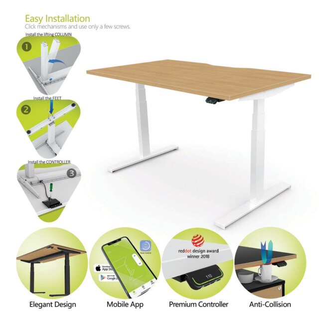 Linak DF2 Standing Desk Adjustable Metal Base Standing Desk