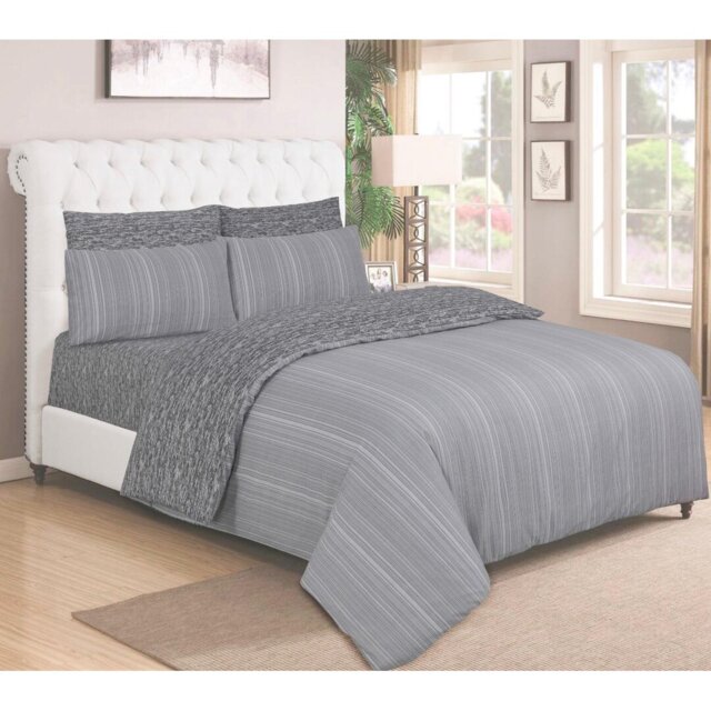 Callis Satin Striped Duvet Cover Set with Pillowcases Included