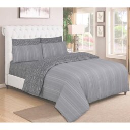 Callis Satin Striped Duvet Cover Set with Pillowcases Included