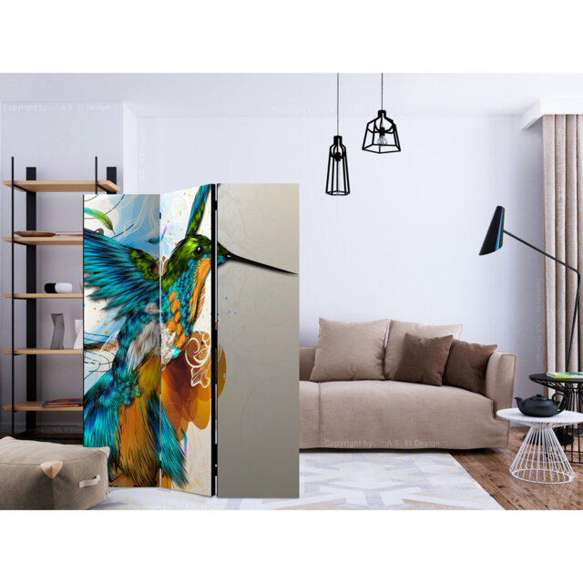 135cm W x 172cm H 3 - Panel Wood Folding Room Divider
