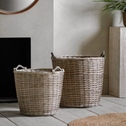 Bay Isle Home Wicker / Willow / Linen Decorative Basket