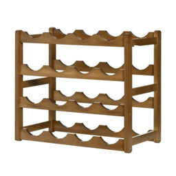 Istres Tabletop Wine Bottle & Glass Rack Brown