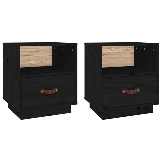 Union Rustic Bedside Cabinets 2 Pcs 40X34x45 Cm Solid Wood Pine