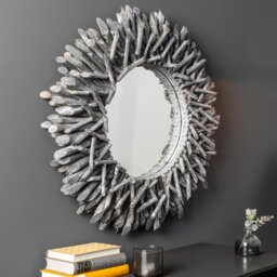 Deherrera Wood Sunburst Wall Mirror