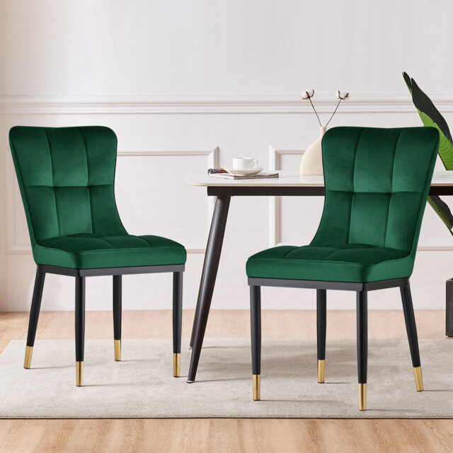 50cm H Tufted Upholstered Metal Upholstered Back Side Chair
