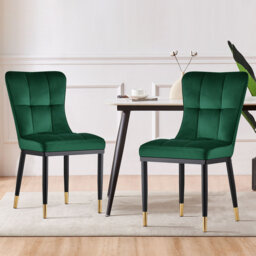 50cm H Tufted Upholstered Metal Upholstered Back Side Chair
