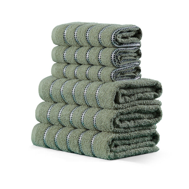 Luxury Cotton Striped Bathroom Towels, Super Soft , Highly Absorbent & Quick Dry – Includes Hand Towels & Bath Sheets
