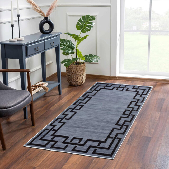 Aspire Homeware Grey Geometric Area Rug Modern Indoor Carpet